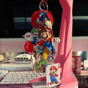 Super Mario Themed Key Holder with Red and Blue Accents
